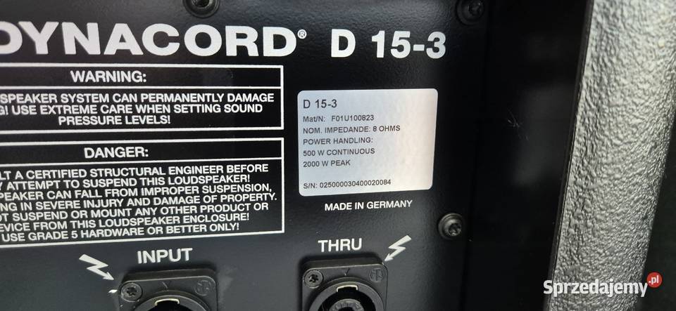 Dynacord D 153 PM 6003 SUB 800A Konin sprzedam