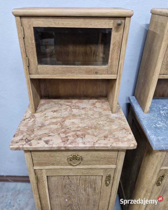 Komplet Dębowych Szafek Nocnych z Początku XX Marki