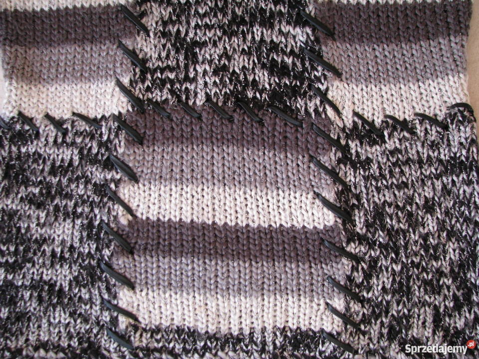 Sweterek golf eleganckosportowy M szary/srebrny