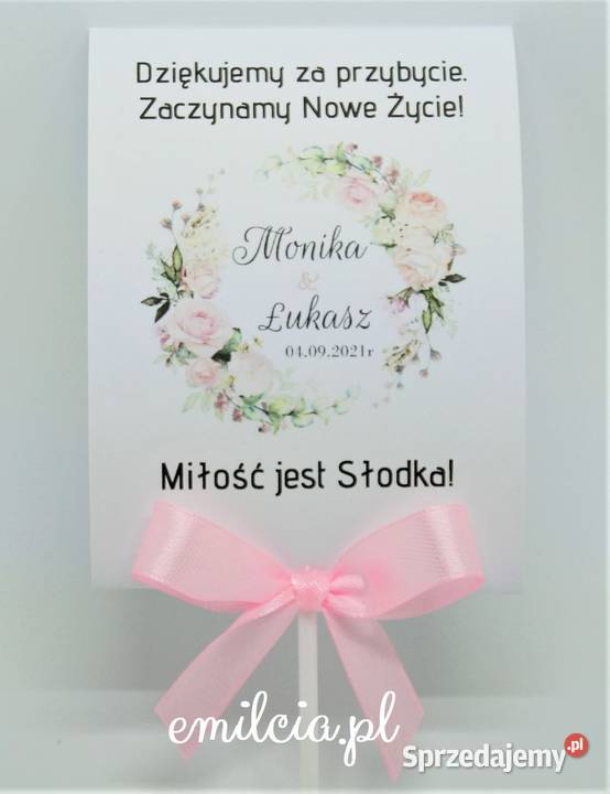 Lizaki Pamiątka Prezent Podziękowanie Gości Ślub Zielona Góra