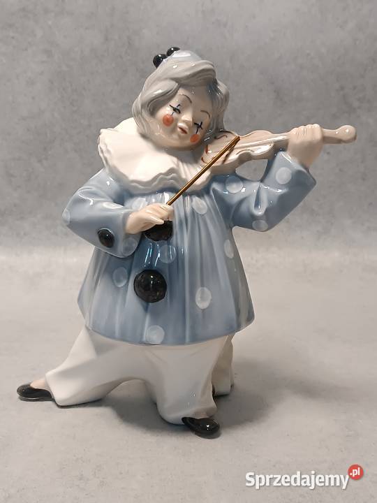 TENGRA Porcelanowy Klaun Pierrot grający na