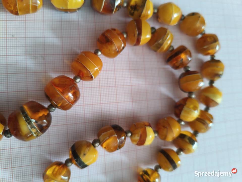 Naszyjnik Bursztyn Vintage Rękodzieło podlaskie Białystok sprzedam