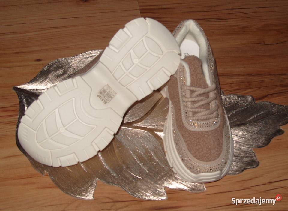 SEASTAR Sneakersy baranek cyrkonie r 3824 brązowy/beżowy Rawicz