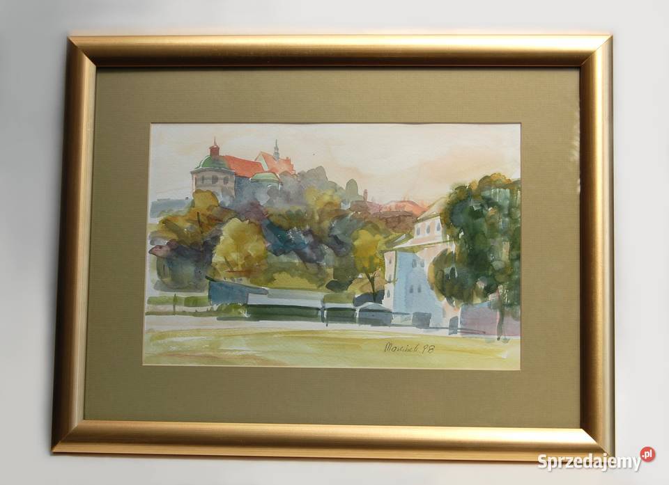 Stare Miasto Lublin akwarela obraz Mirosława wielokolorowy