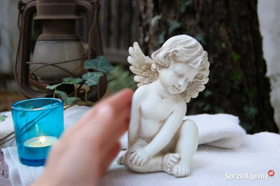 Anioł aniołek shabby chic figurka z żywicy 145 lubelskie
