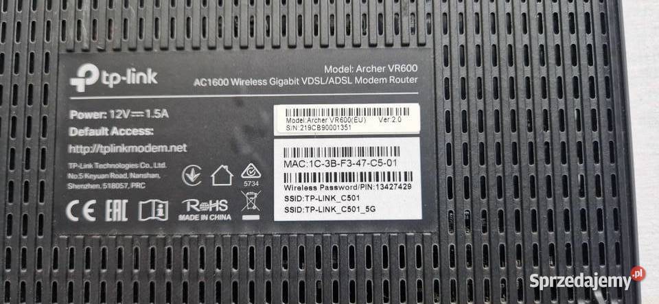TPlink Archer VR600 Tp-Link