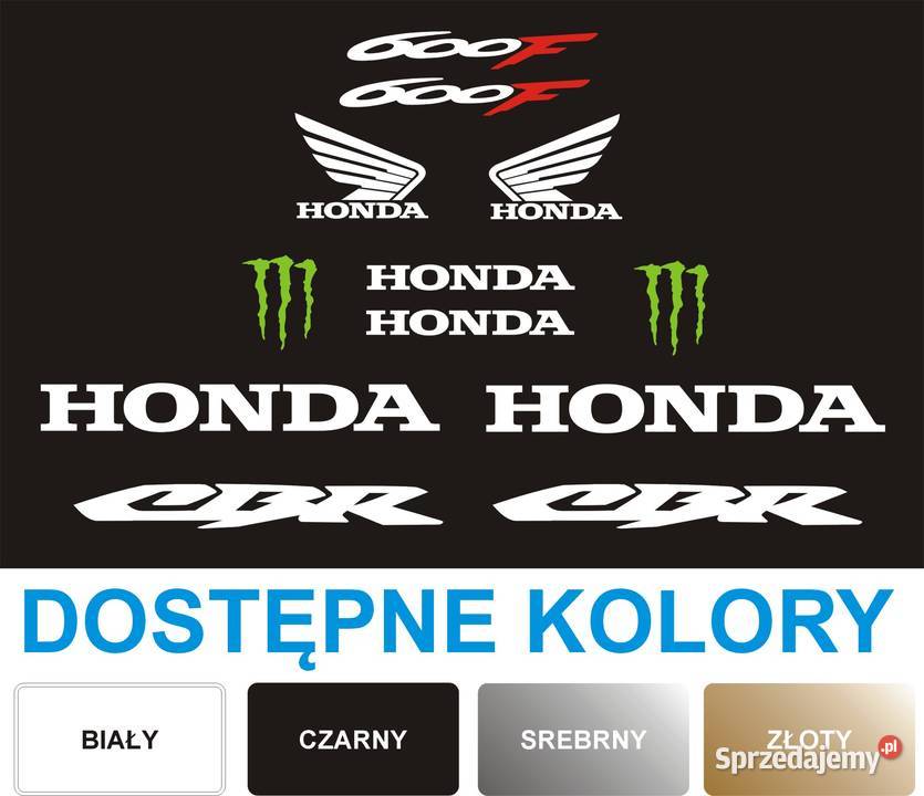 HONDA CBR 600F Białe Naklejki na motocykl WZÓR