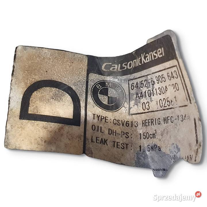 SPRĘŻARKA KLIMATYZACJI BMW E46 20 D 6905643 Kompresory klimatyzacji Chełm