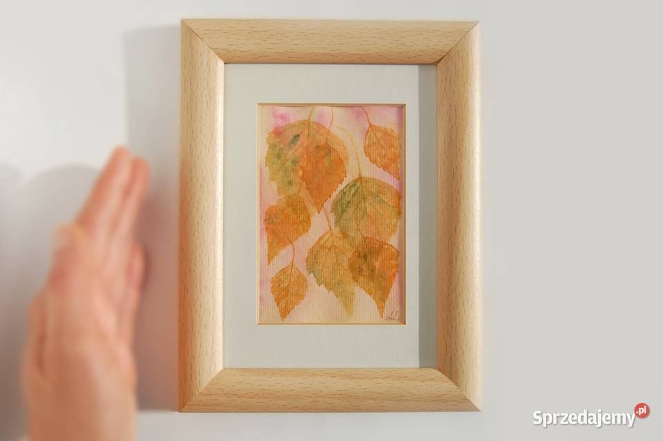 Jesienne listki brzozy akwarela Daniel Smith lubelskie Lublin