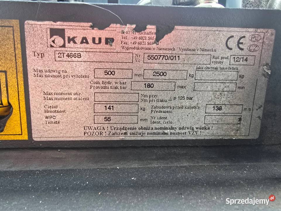 Toyota 8FBE15T Maszt pozycjoner widły komplet Godziesze Małe