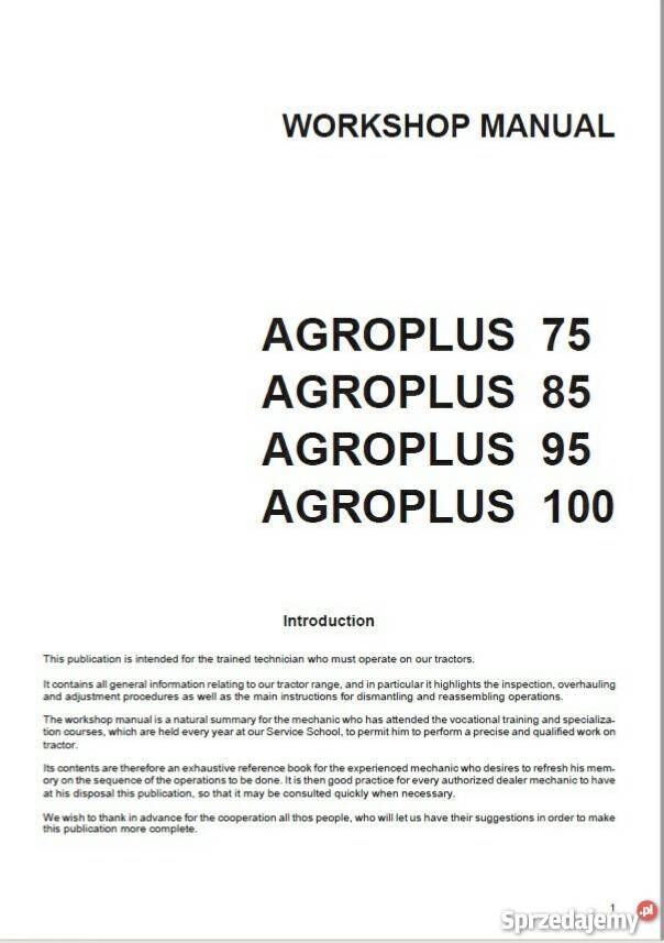 katalogi napraw cześci DEUTZFAHR SERWISOWE Wola Wiewiecka