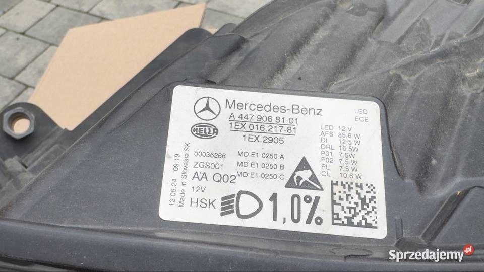 Lampa Mercedes Vito Multibeam Rok produkcji 2024 Szczecin