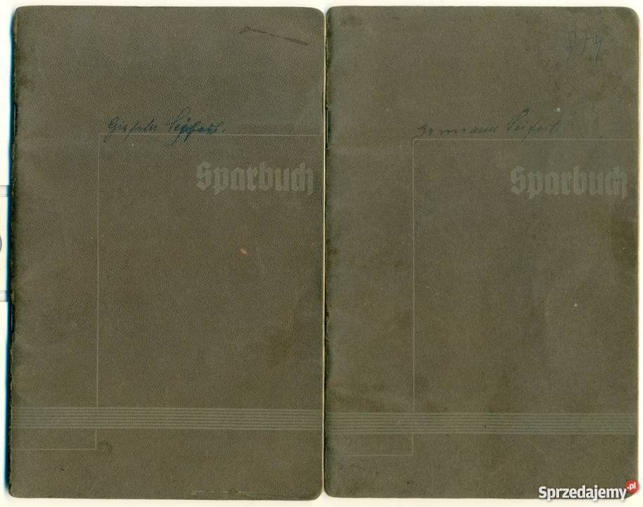 Sparbuch stare niemieckie dokumenty 1940 jednej