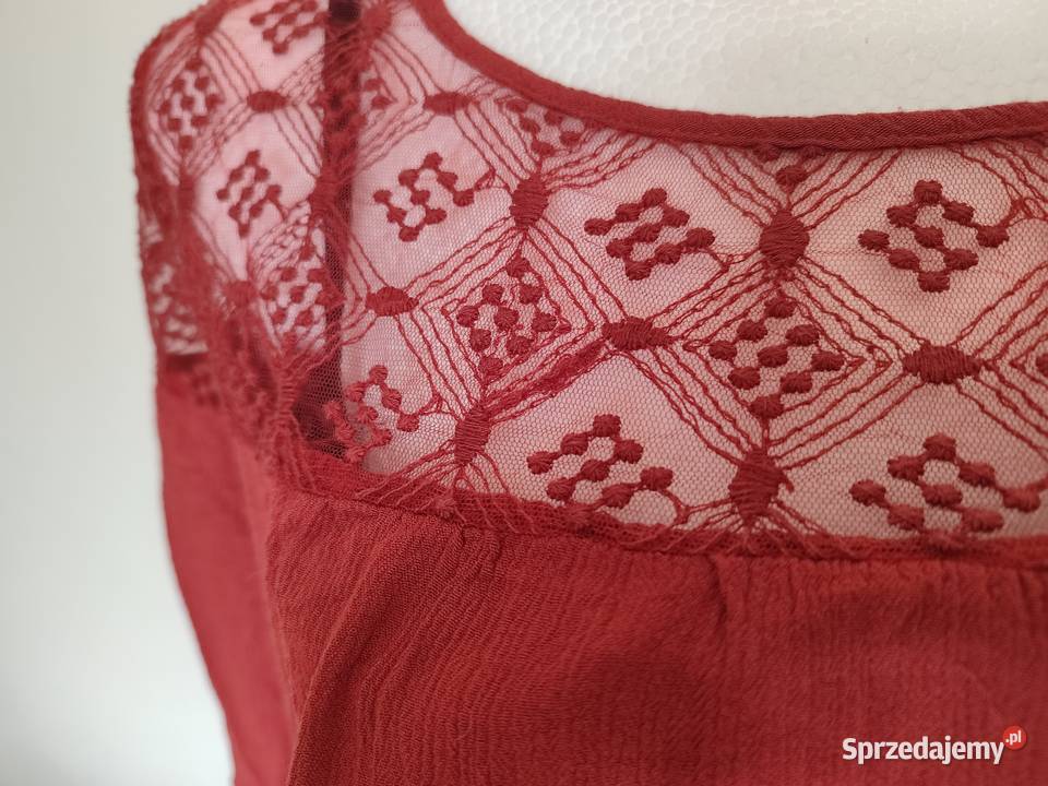 ceglasta bluzeczka z koronką r L XL Gdańsk