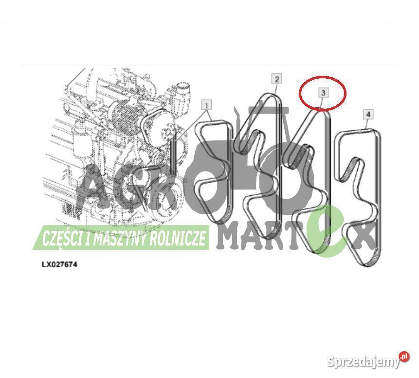 L111601 R135199 pasek wielorowkowy JOHN DEERE Wichrów