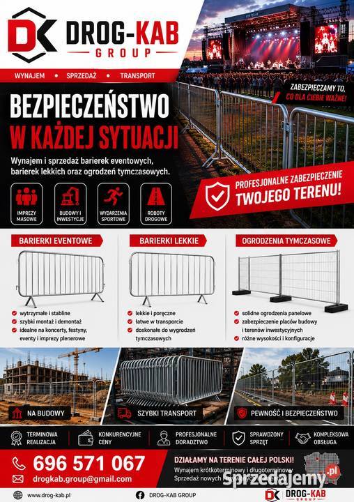Wynajem ogrodzeń tymczasowych i barierek Katowice