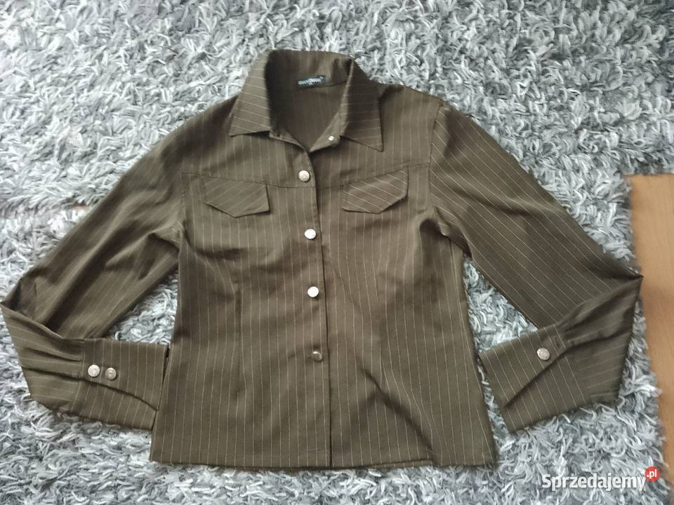 Marynarka żakiet khaki kolorowy Marynarki i żakiety Moda i Styl Chrzanów