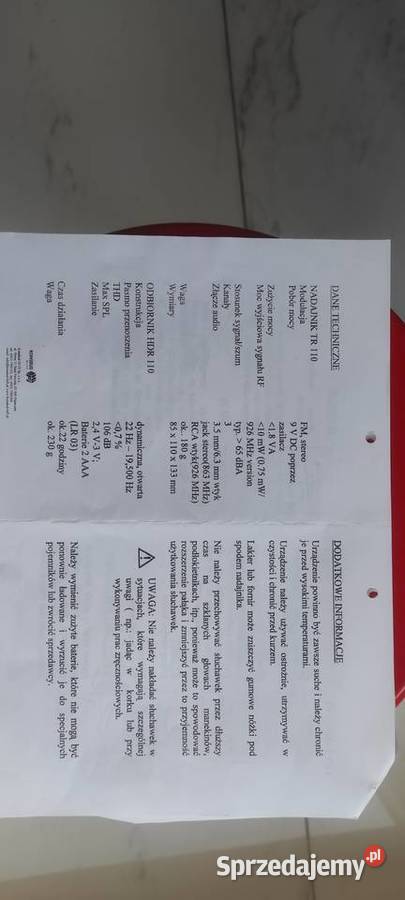 Bezprzewodowe słuchawki SHENNEISER HDR 110 Rudziniec