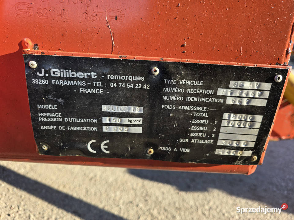 Rozrzutnik obornika GILIBERT HELIOS 15 m3 podlaskie Baliki sprzedam