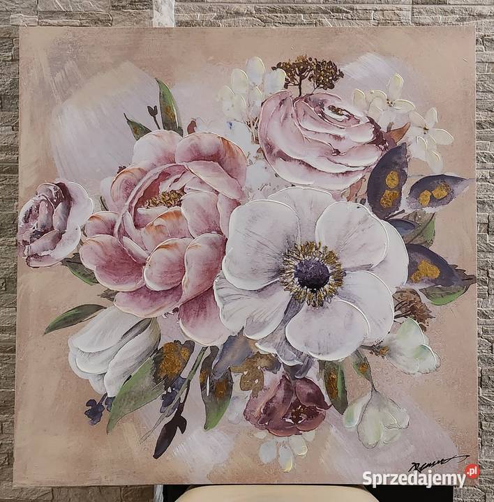 Obraz Kwiaty ręcznie malowany mazowieckie Warszawa