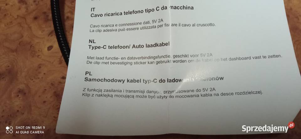 Samochodowy kabel C nowy Wrocław