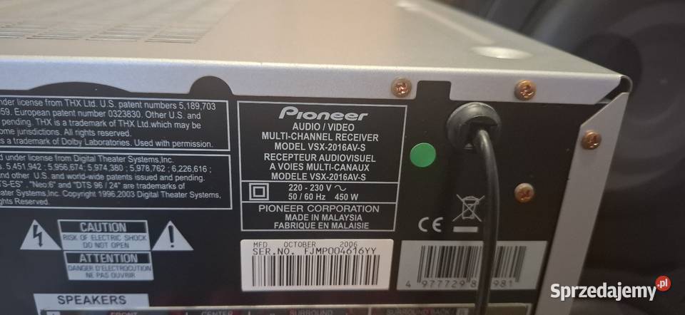 Aplituner pioner vsx 2016av s Malbork