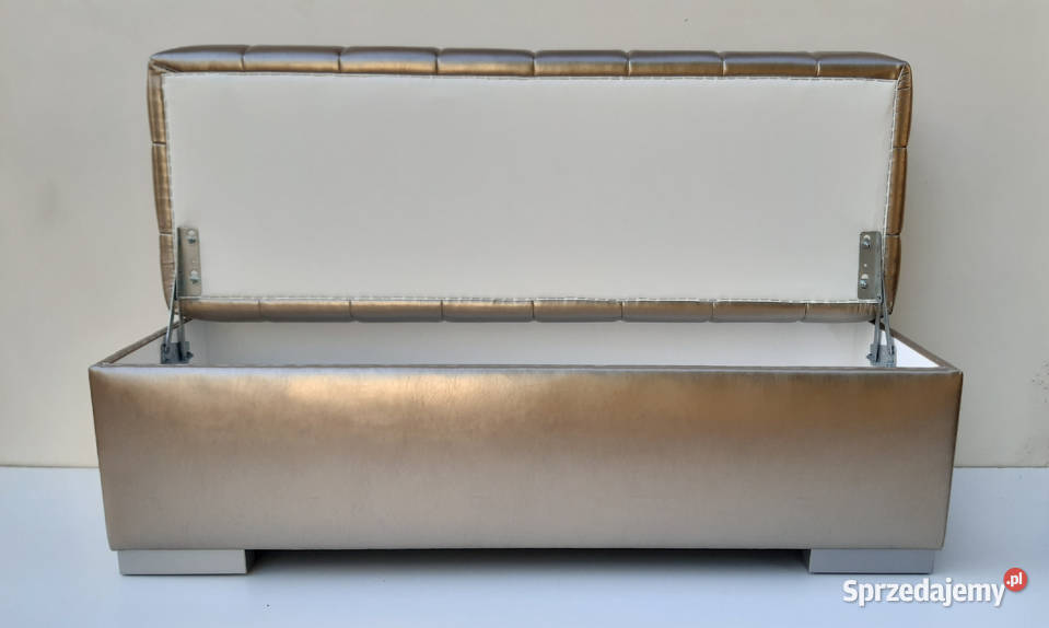 PUFA ŁAWKA PIKOWANA SKRZYNIA ZŁOTA Z PODUSZKAMI