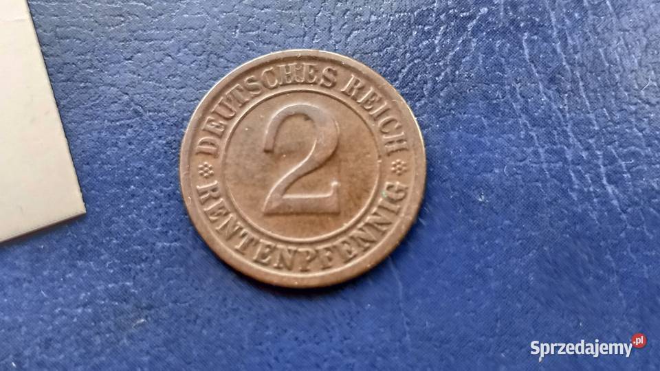 Stare monety 2 rentenpfennig 1924 F Niemcy Lesko