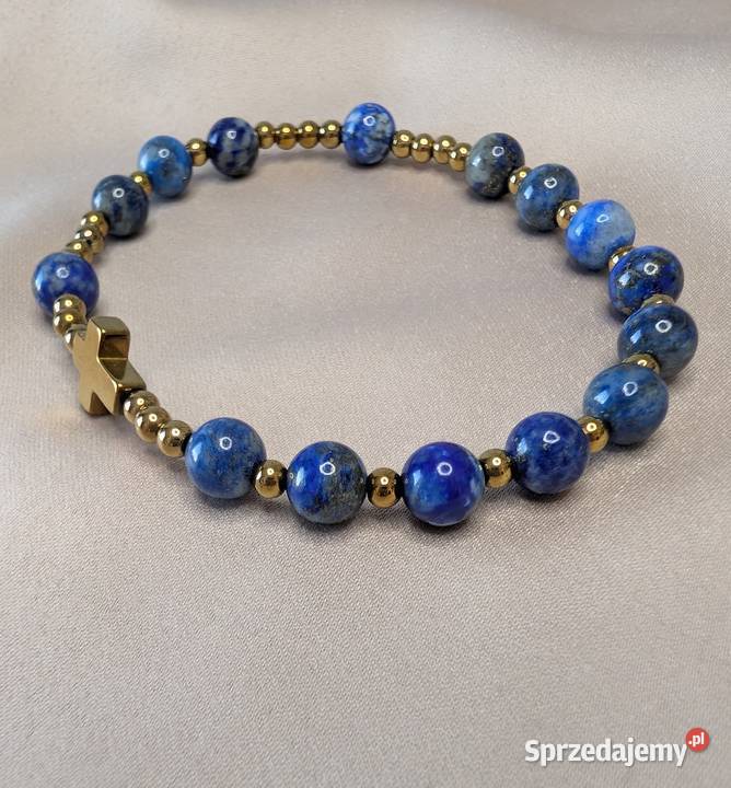 Bransoletka różaniec kamienie naturalne lapis Lublin sprzedam