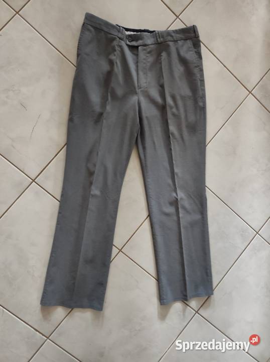 eleganckie letnie męskie spodnie szare w kant Kielce