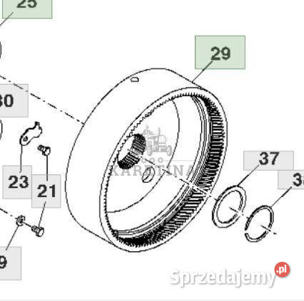 John Deere 7830 Koło Koronkowe Skrzyni Biegów Części i osprzęt rolniczy wielkopolskie Jastrzębniki