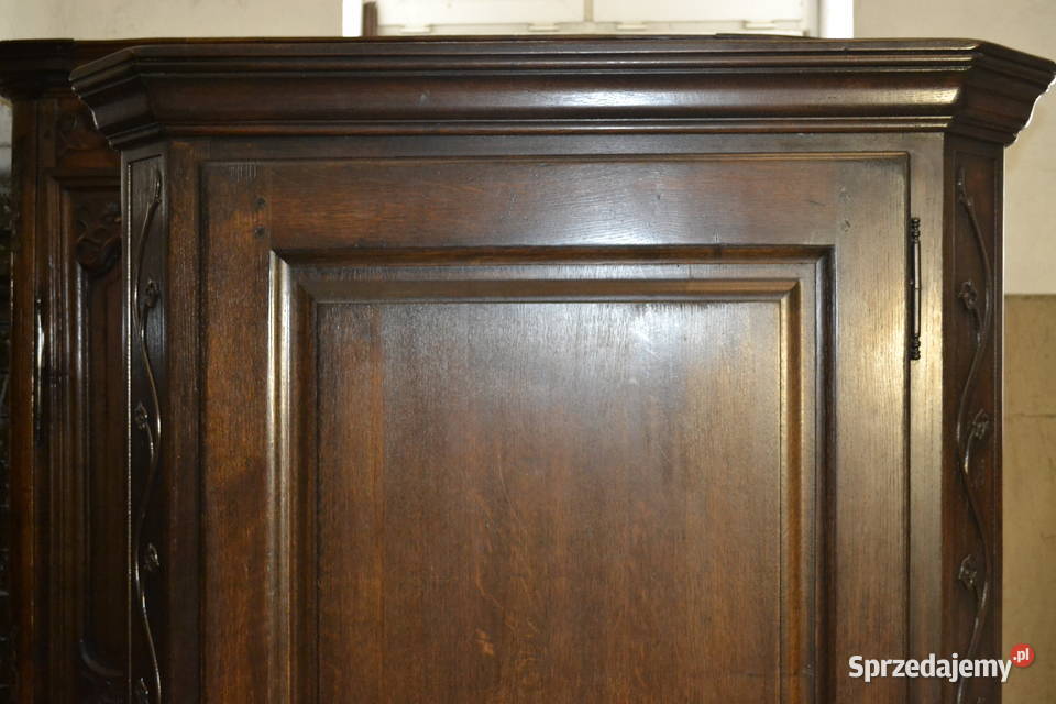 szafa jednodrzwiowa rzeźby lity dąb śląskie Będzin