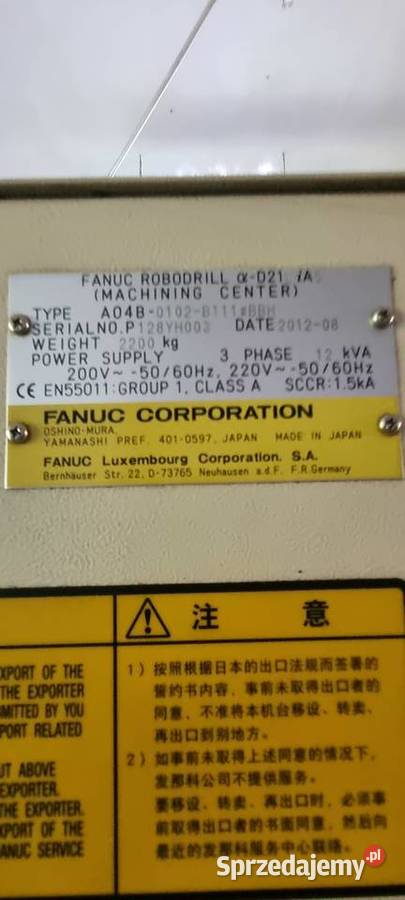 Frezarka pionowa ROBODRILL D21LiA5 pomorskie Ostaszewo sprzedam