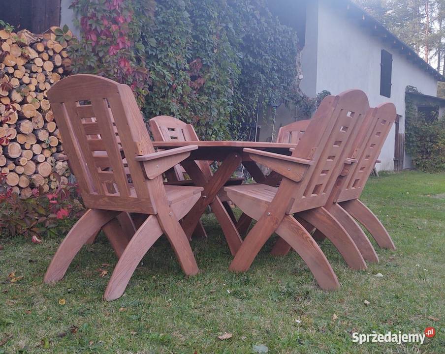Meble ogrodowe drewniane składane typ X lamel 8