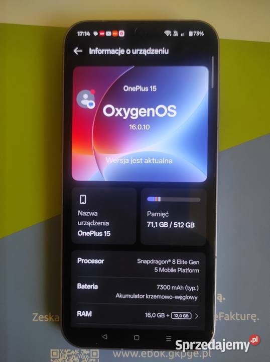 One plus 15 16512 gb gwarancja lubelskie