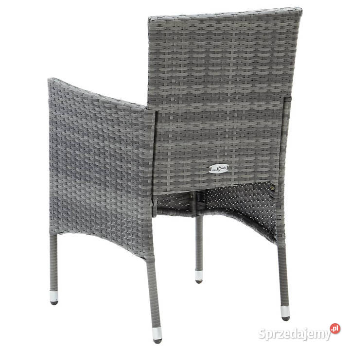 Krzesła ogrodowe 4 rattan PE szare WM310563 Krzesła ogrodowe mazowieckie