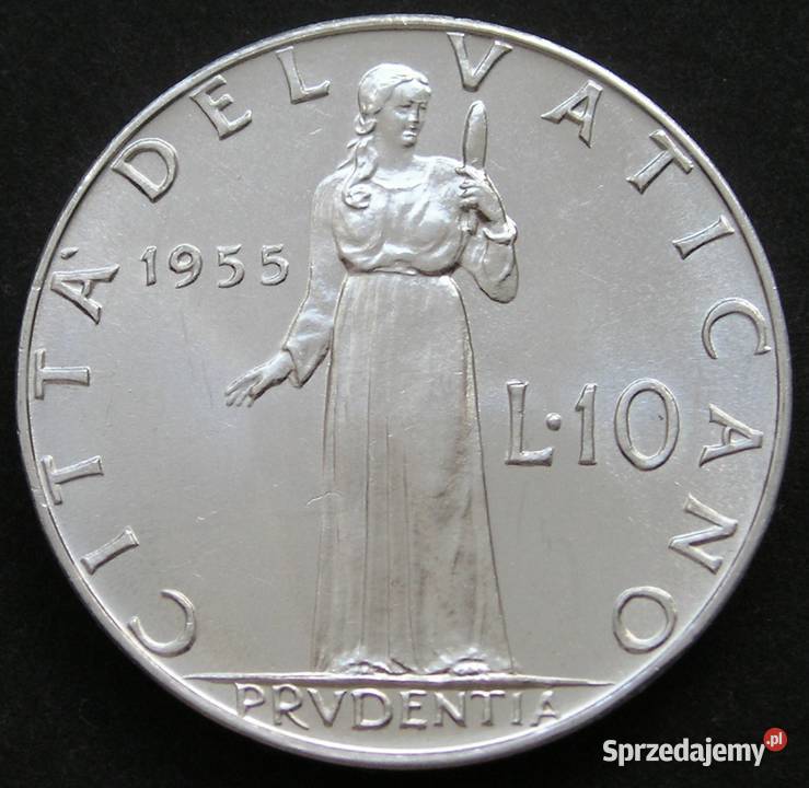 WATYKAN 10 LIRÓW 1955 PIUS XII stan 12 Łódź