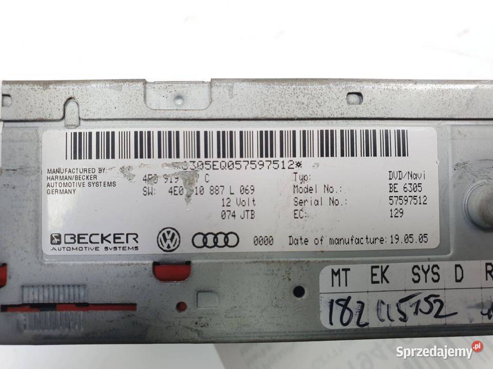 CZYTNIK NAWIGACJI AUDI A6 C6 4E0910887L Lipno