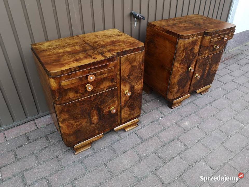 Stoliki Szafki Nocne Art Deco Orzech Stare Antyk