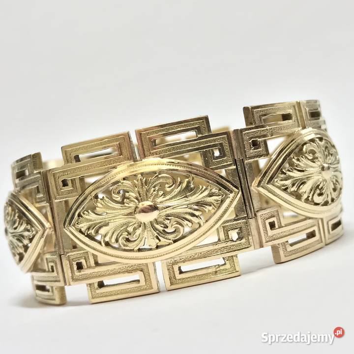 Złota BRANSOLETKA damska 14K zdobiona złote Warszawa