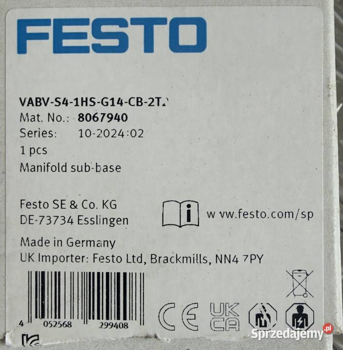 Podstawa zaworu Festo VABVS41HSG14CB2T2 8067940 sprzedam