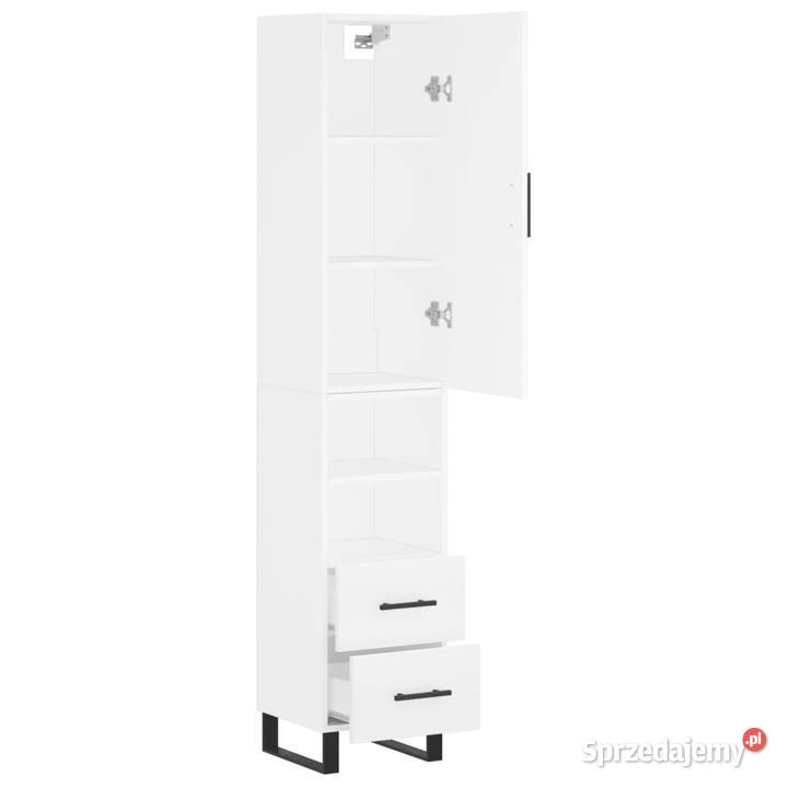 Wysoka szafka biała 345x34x180 materiał Warszawa