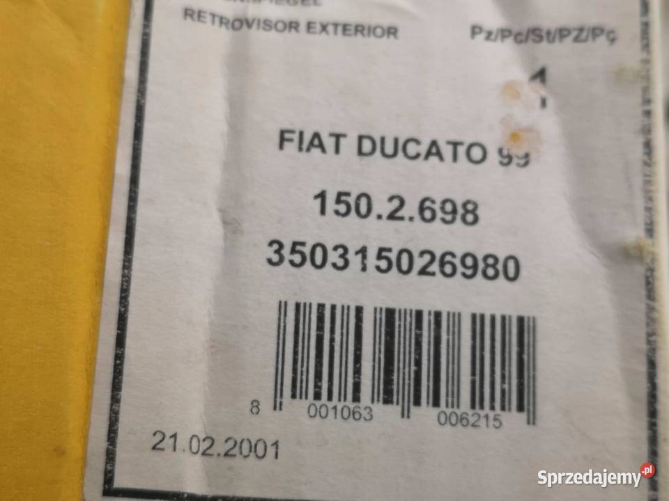 LUSTERKO LEWE FIAT DUCATO 19942006 NOWE MAGNETI sprzedam