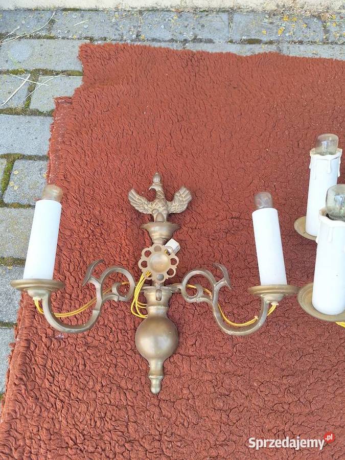Żyrandol i dwa kinkiety polskie Królestwo Sochocin