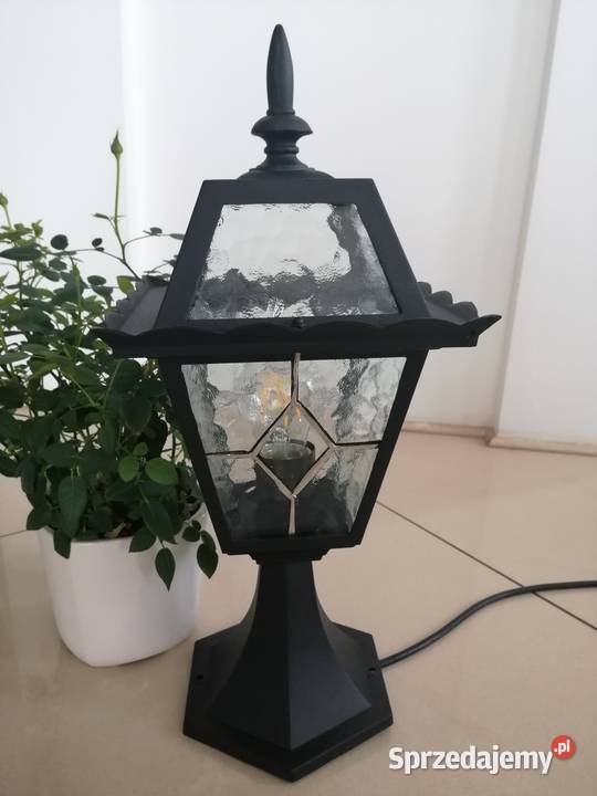 Lampa ogrodowa stojąca aluminium szkło Szczerki