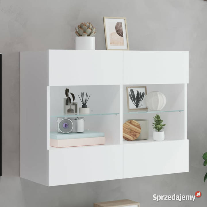 Ścienna szafka TV z LED biała 785x30x605 Warszawa sprzedam