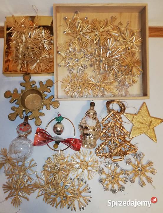 Stare ozdoby choinkowe PRL Boże Narodzenie mazowieckie Warszawa