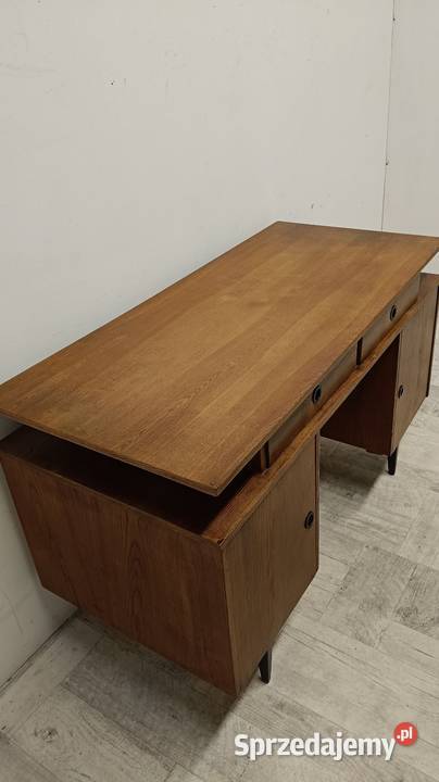 biurko PRL dwustronne vintage design z Biurka łódzkie Radomsko sprzedam