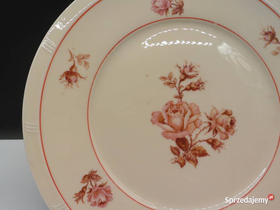 Talerz Porcelanowy Vintage Wzór Alpin Rose wielkopolskie Raszków