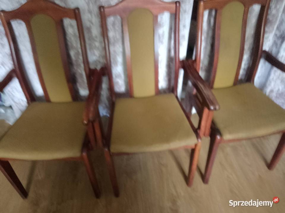 Drewniane krzesła z podłokietnikami małopolskie Wieliczka sprzedam